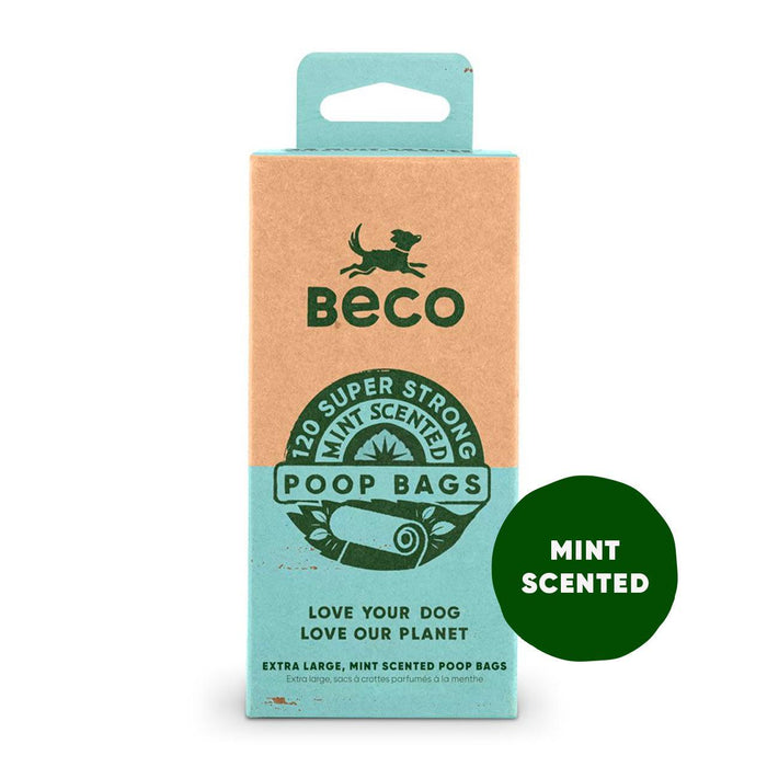 Bolsas de caca de perro Beco menta perfumada 120 por paquete