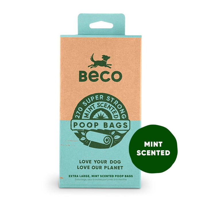 Bolsas de caca de perro beco menta perfumada 270 por paquete