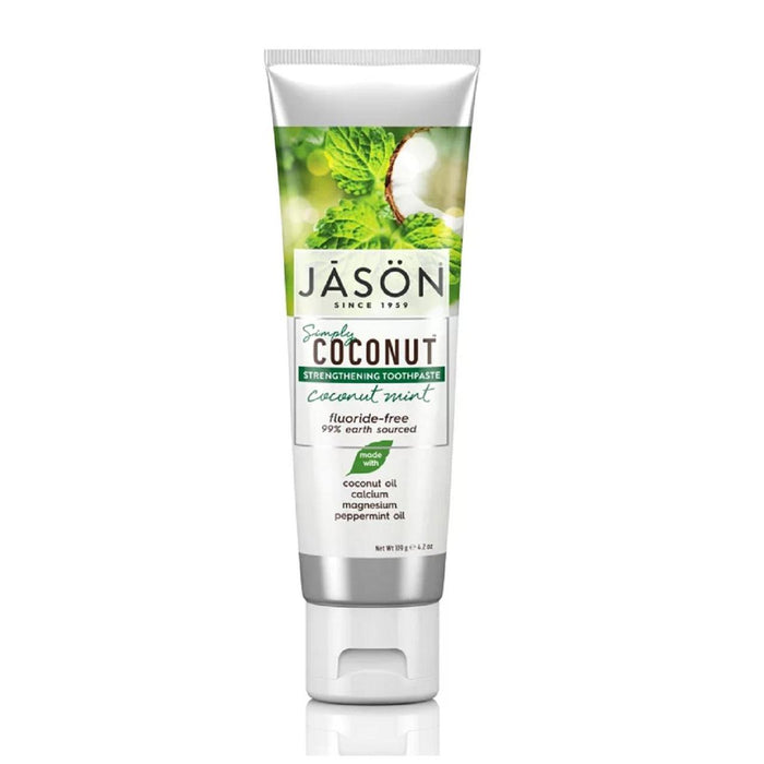 Dentifrice de renforcement de noix de coco végétalien Jason, coco mint 119g