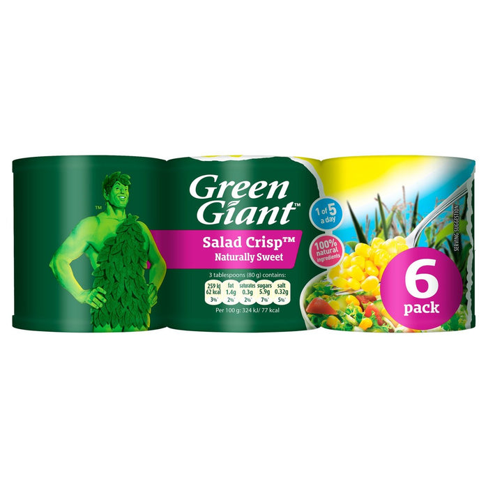 Ensalada gigante verde crujiente de maíz dulce 6 x 150g