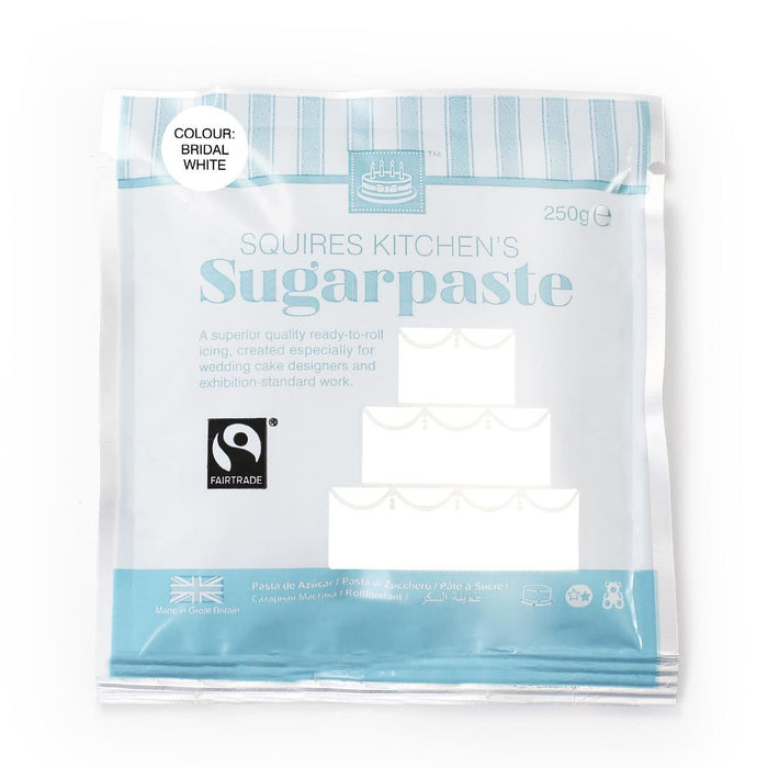 Squires Kitchen White Fairtrade Sugarpaste Ready to Roll Icing 250g