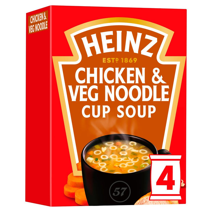 HEINZ POULEUR ET VEG NOODLE TUP SOUPE 4 X 18G