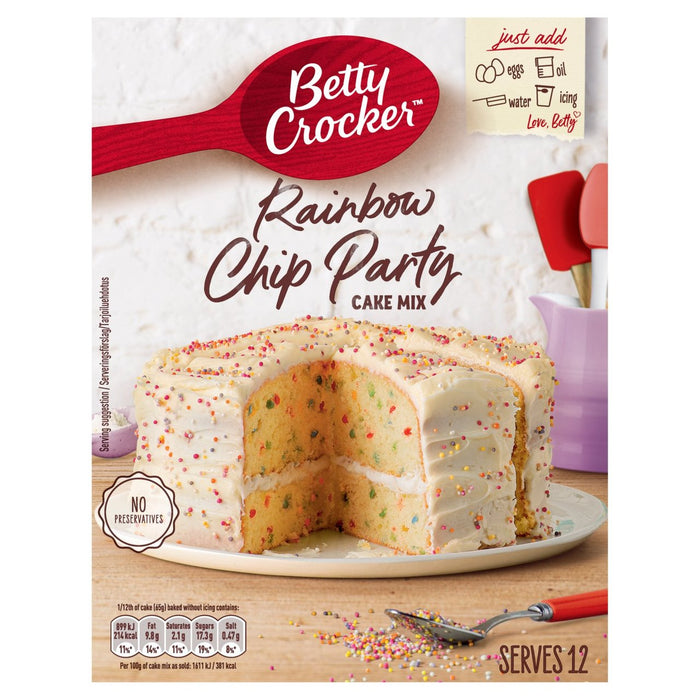 Betty Crocker Rainbow Chip Party Cake Mix 425g - Special Offer