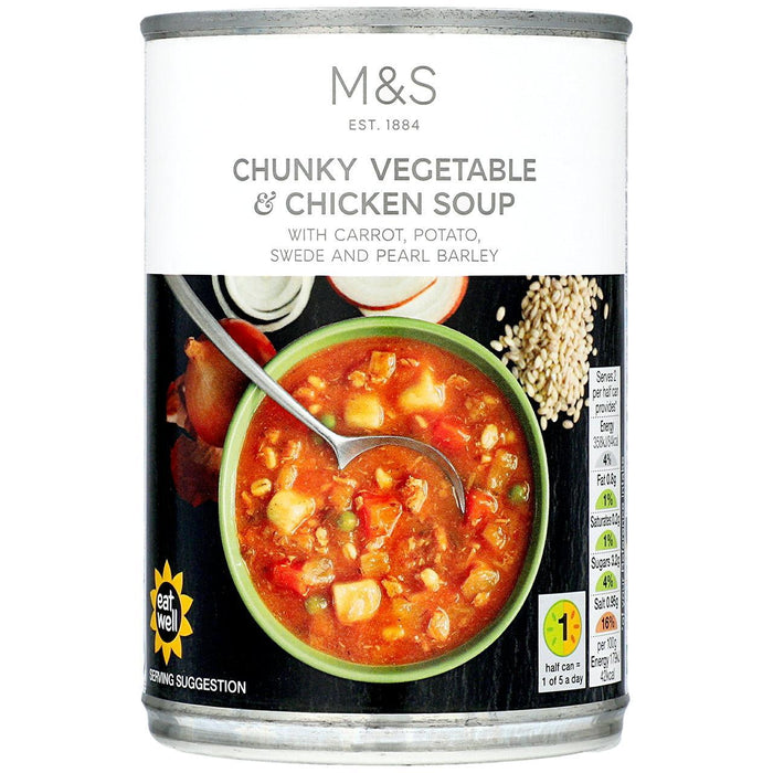 M&S Chunky Sopa de verduras y pollo 400 g