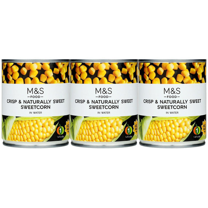 M & S Sweetcorn in Wasser Multipack 3 x 195g