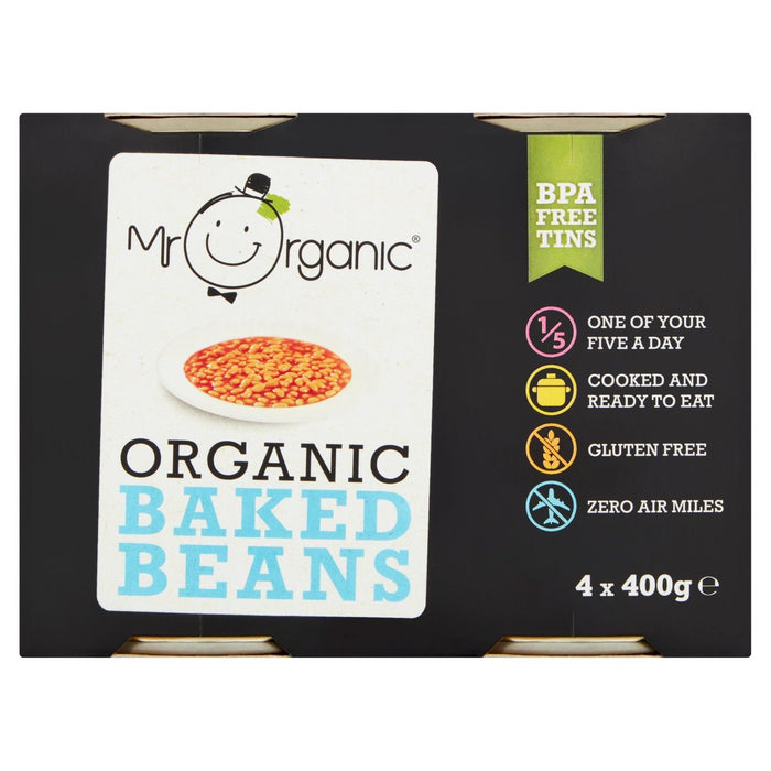 Mr orgánico de frijoles horneados 4 paquete 4 x 400g