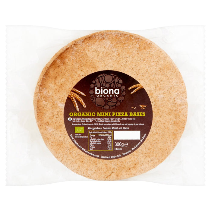 Biona Organic 4 Mini Pizza Bases 300g