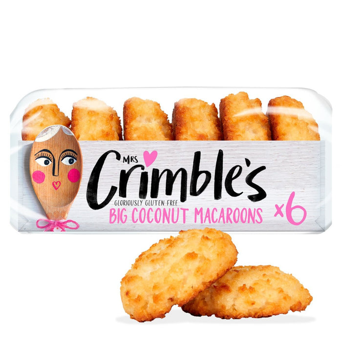 Frau Crimble's Gluten Free 6 große Kokosnuss -Makronen 195g