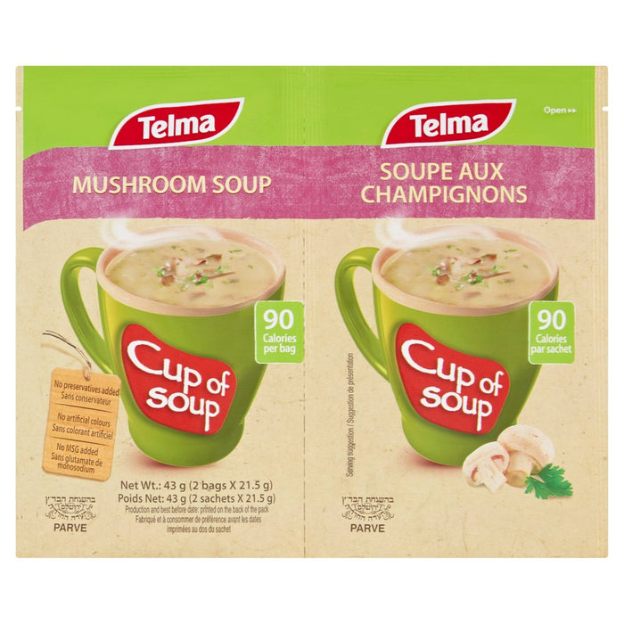 Telma tasse de champignons de soupe 2 x 21g