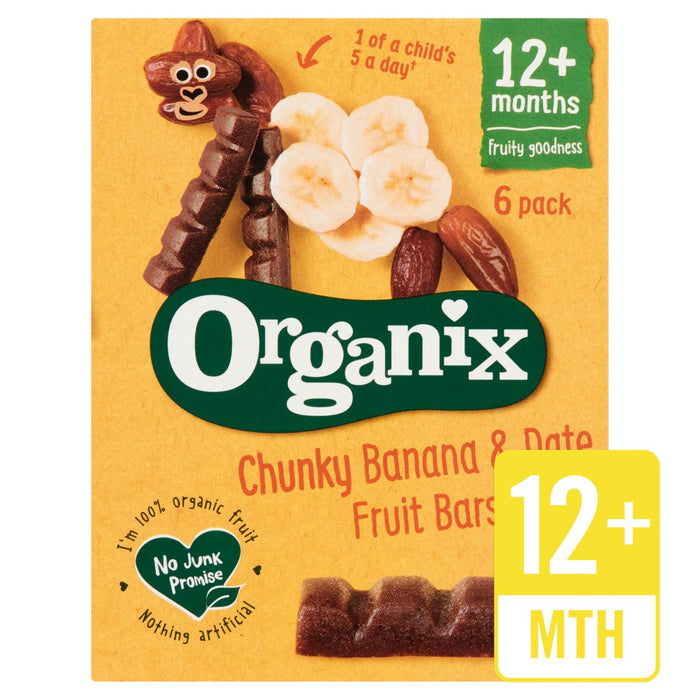 Organix Banana & Date Organic Fruit Snack Bar Multipack 6 x 17G