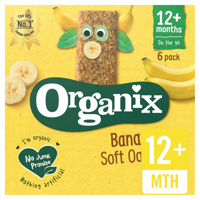 Organix Banane Bio -Soft Hafer -Snack -Riegel Multipack 6 x 30g