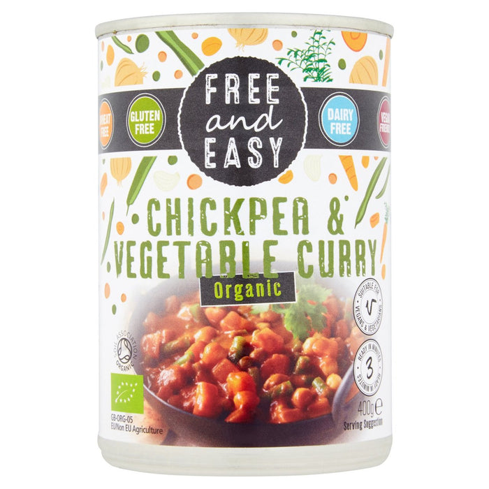 Free &amp; Easy Free de Curry de garbanzos y vegetales orgánicos 400 g 