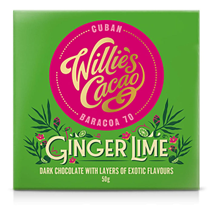 Willie's Cacao Dark Chocolate con lima de jengibre 50g