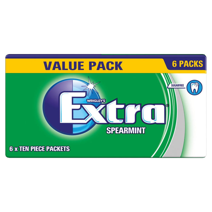 Wrigleys extra Spearmint -Kaugummi -Zucker -Free Multipack 6 pro Pack