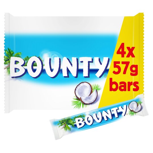 Bounty Coconut Milk Chocolate Duo Barras 4 x 57G