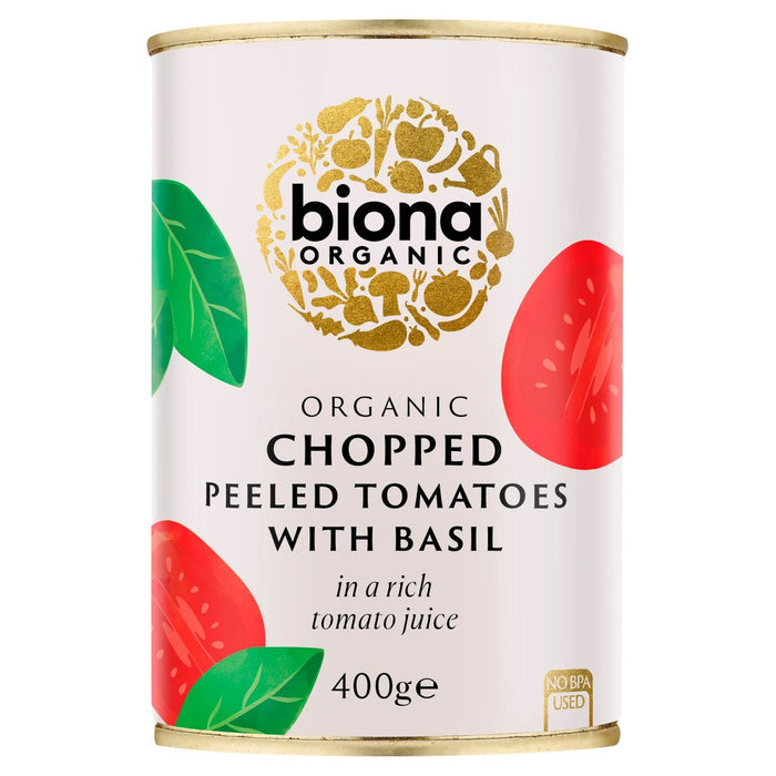 Biona Organic Chopped Tomatoes with Fresh Basil 400g