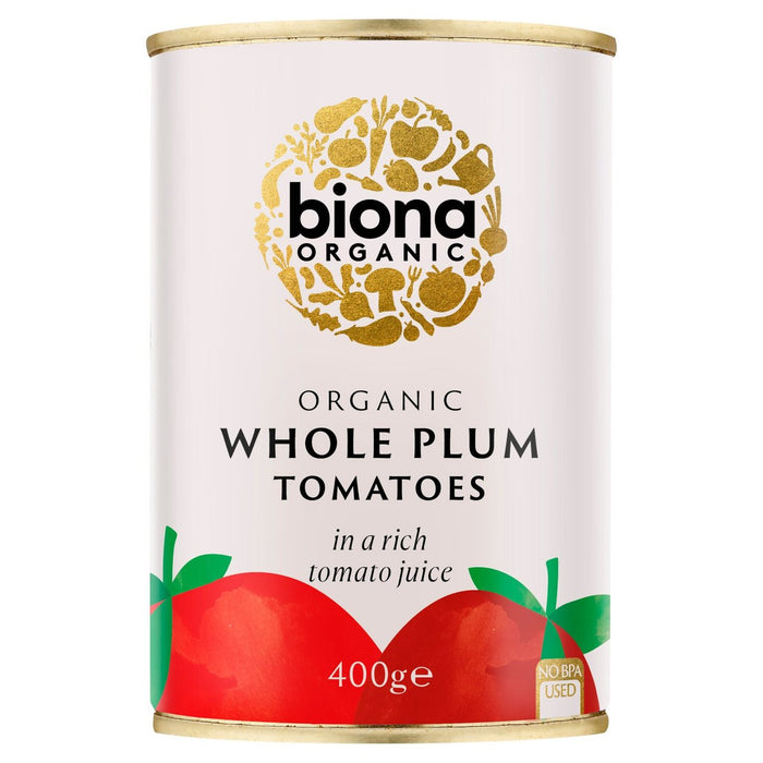 Biona Organic Whole Plum Tomatoes 400G