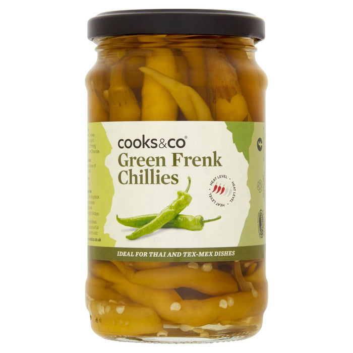 Cooks & Co Pickled Green Frenk Chillies 300g