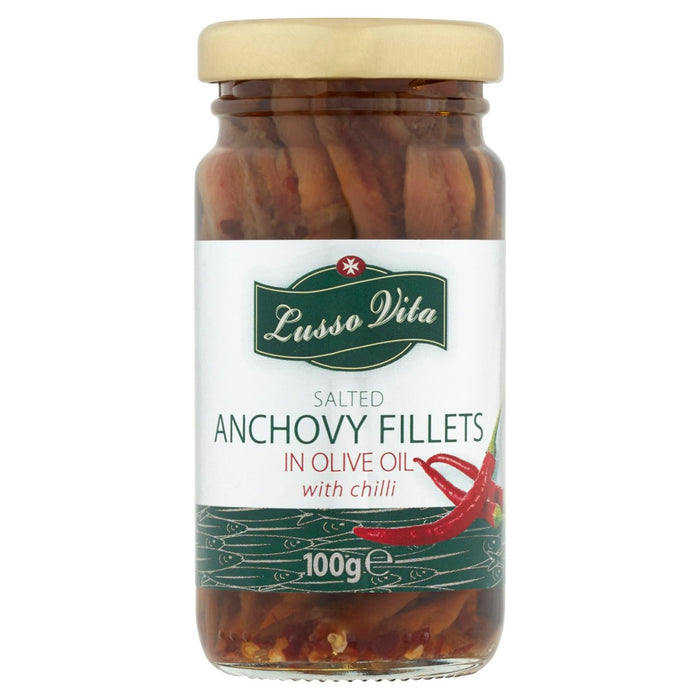 Lusso Vita Anchovy Fillets with Chilli 100g