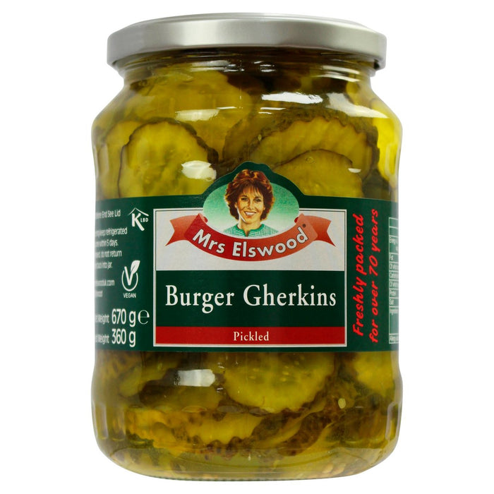 Sra. Elswood Burger Gherkins 670g