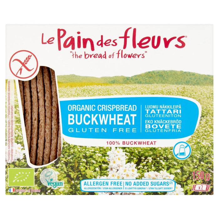 Le Pain des Fleurs Bio -Buchweizen ohne zusätzliches Salz oder Zucker Crispbread 150g