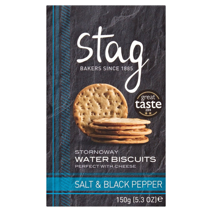 Stag boulangeries sel et biscuits d'eau au poivre noir 150g