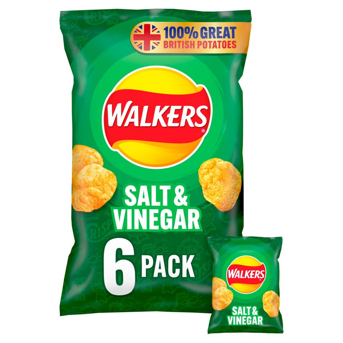 Walkers Salt & Vinegar Crisps 6 x 25g