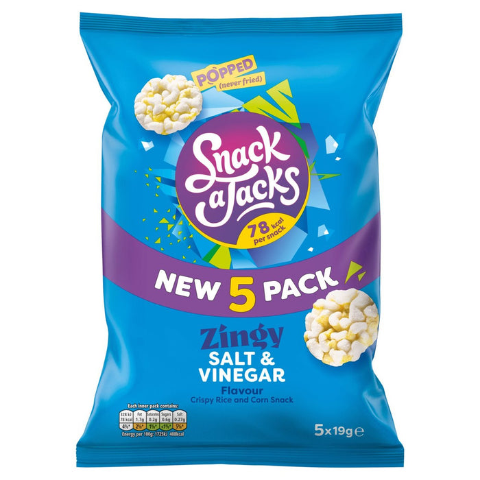 Snack A Jacks Salt & Vinegar Multipack Rice Cakes 5 x 19G