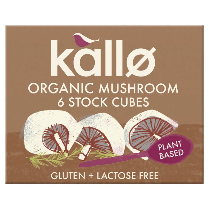 Cubos de stock de champiñones orgánicos Kallo 6 x 11g