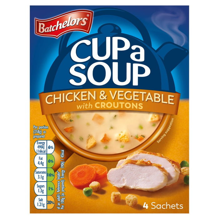 Batchelors taza una sopa de pollo y verdura 4 x 27.5g