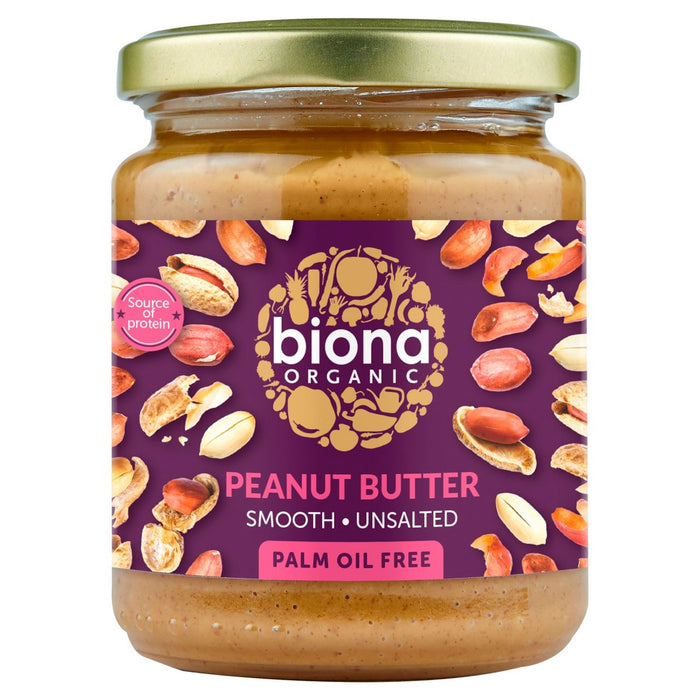 Biona Organic Peanut Butter Smooth Free From Palm Fat 250g