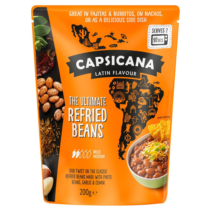 Capsicana mexicano refrito de chipotle pinto frijoles medio suave 200g