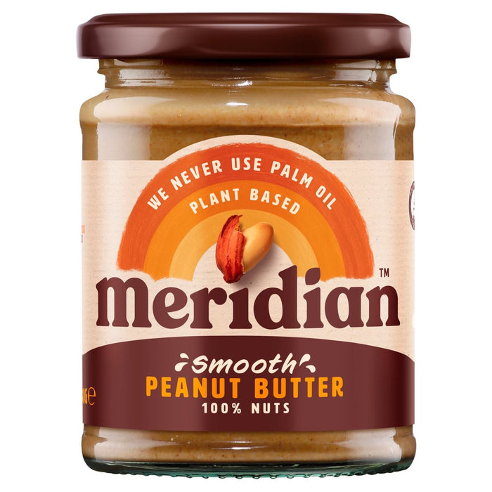 Meridian natürliches Erdnussbutter glatt kein Salz 280g