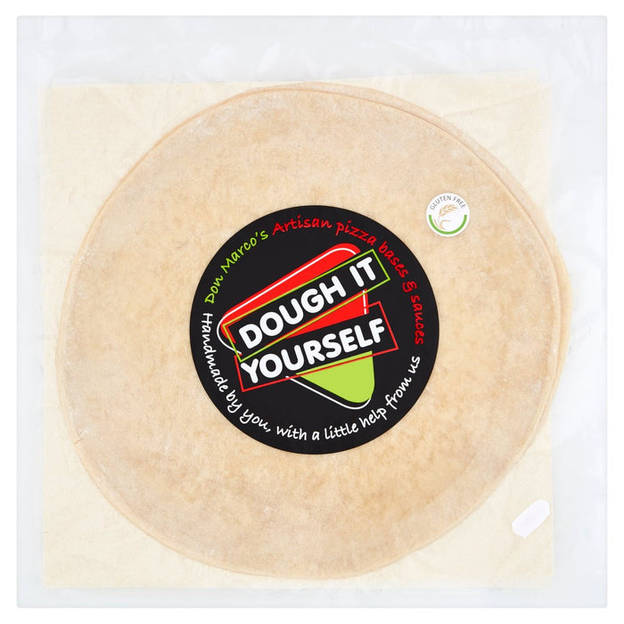 Dough It Yourself 2 Bases de pizza de gluten delgada de la corteza fina artesanal 400g