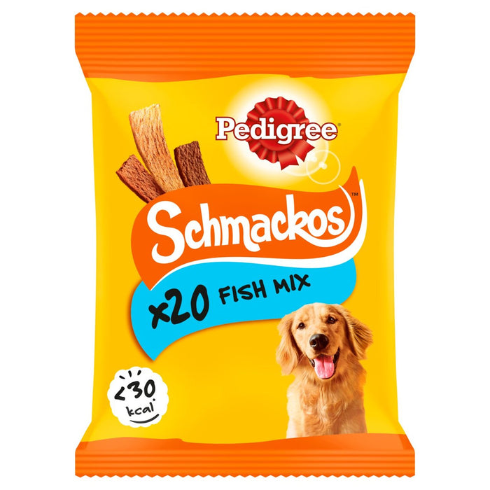 Pedigree Schmackos Erwachsener Hund behandelt Fischmischung 20 x 8g