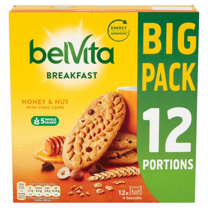 Belvita Miel &amp; Nueces Pack Grande 12 x 45g 