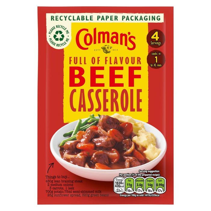 Colman's Beef Cazole Receta Mix 40G