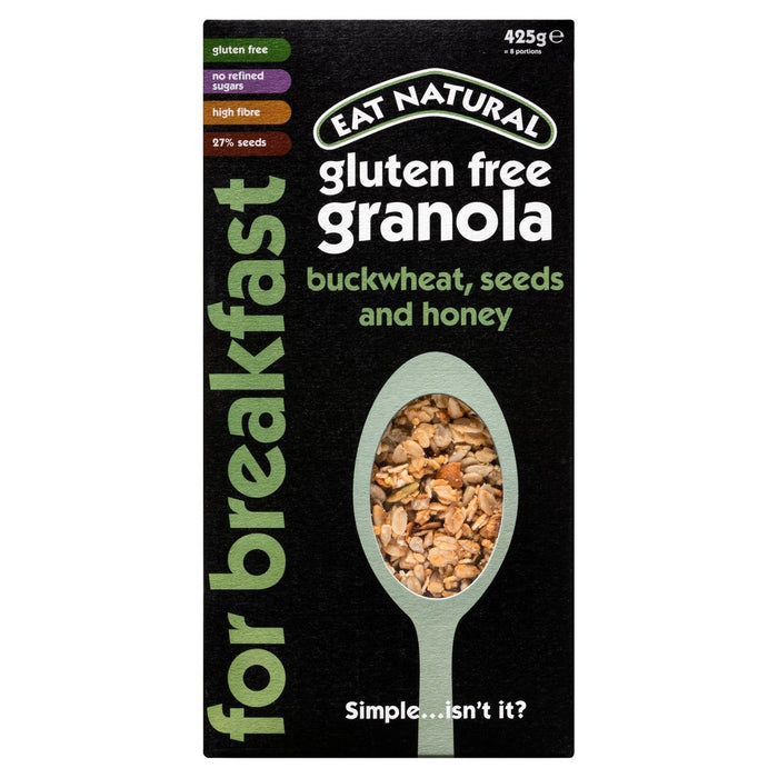 Essen Sie natürliche glutenfreie Müsli -Buchweizensamen & Honig 425G