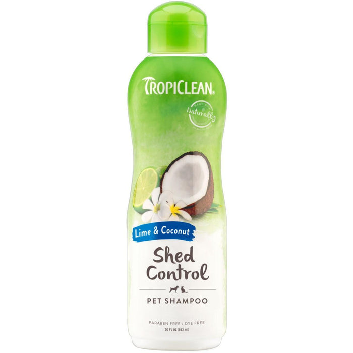 Tropiclean deshedding lima y champú para mascotas de coco para perros 592ml