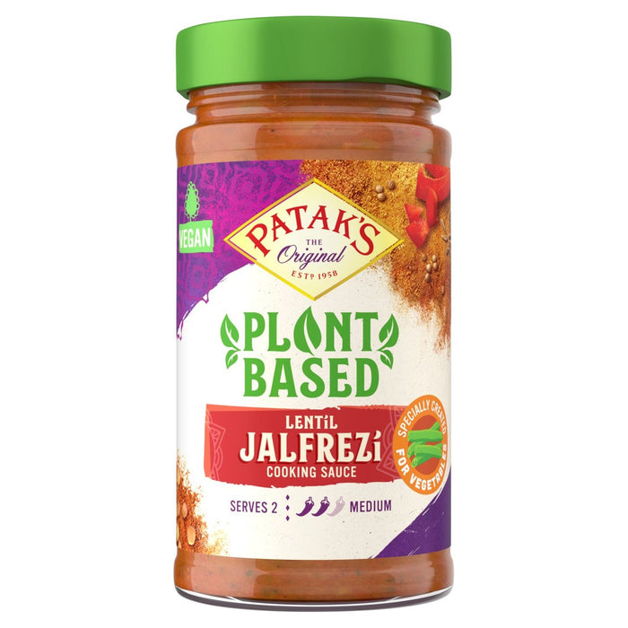 Salsa de curry Jalfrezi Lentil a base de planta de Patak 345G