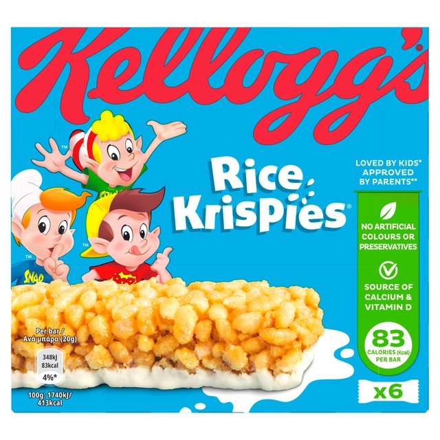 Kelloggs Reis Krispies Müsli Milchstangen 6 x 20g