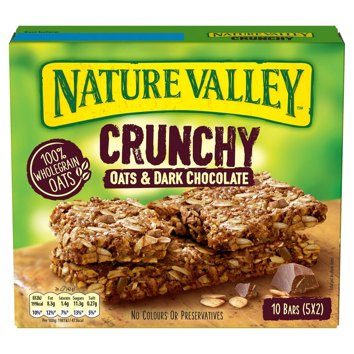 Nature Valley Barritas Crujientes de Avena y Chocolate Negro 5 x 42g 