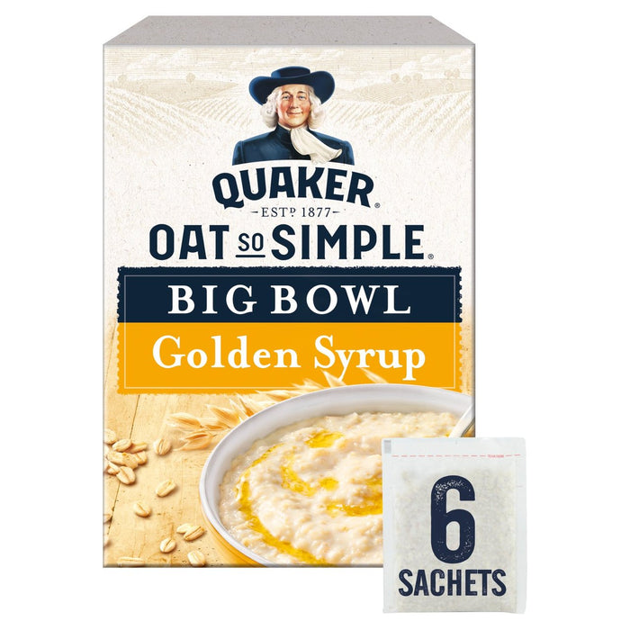 Quäker Hafer so einfach große Schüssel Goldene Sirup 6 x 49,6 g