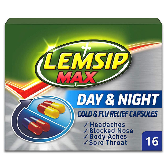 Lemsip Max Day & Night Cold & Flu Relief Capsules 16 per pack