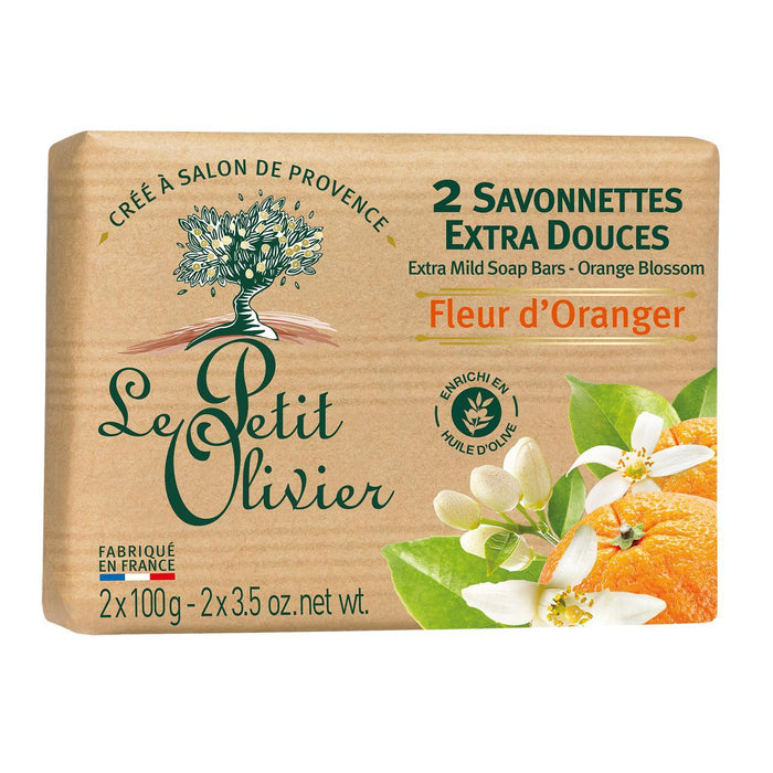 Le Petit Olivier Extra Mild Orange Blossom Seifenstange 2 x 100g