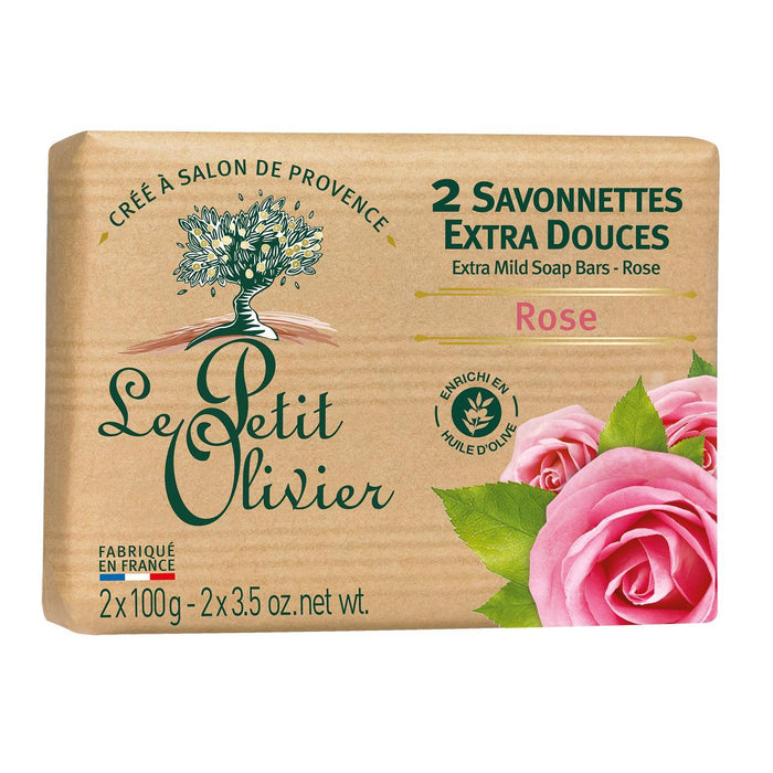 Le petit olivier jabón de rosas extra suave 2 x 100g