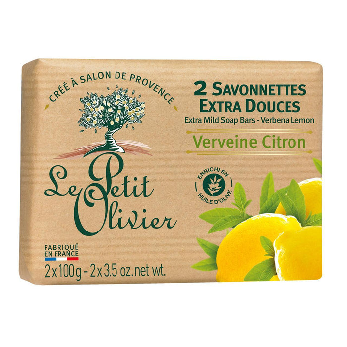 Le petit olivier extra suave verbena barra de jabón de limón 2 x 100g