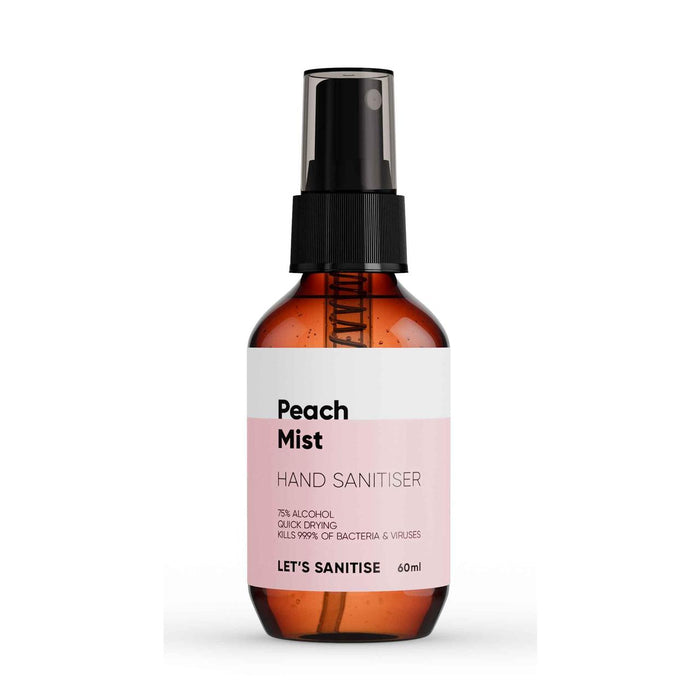 Lassen Sie uns Pfirsich -Desinfektionsmittel -Mist 60 ml desinfizieren