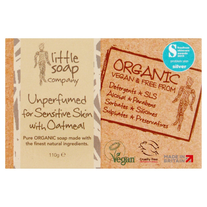 Little Soap Company Organic Bar Soap Unperfumed for Sensitive Skin 110g