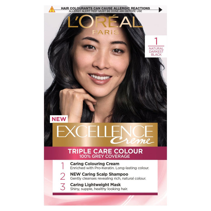 L'Oreal Excellence 1 Natural Darkest Black Hair Dye